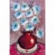 COOK Juan fleurs bleues vase rouge
