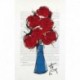 COOK Juan roses vase bleu fond journal