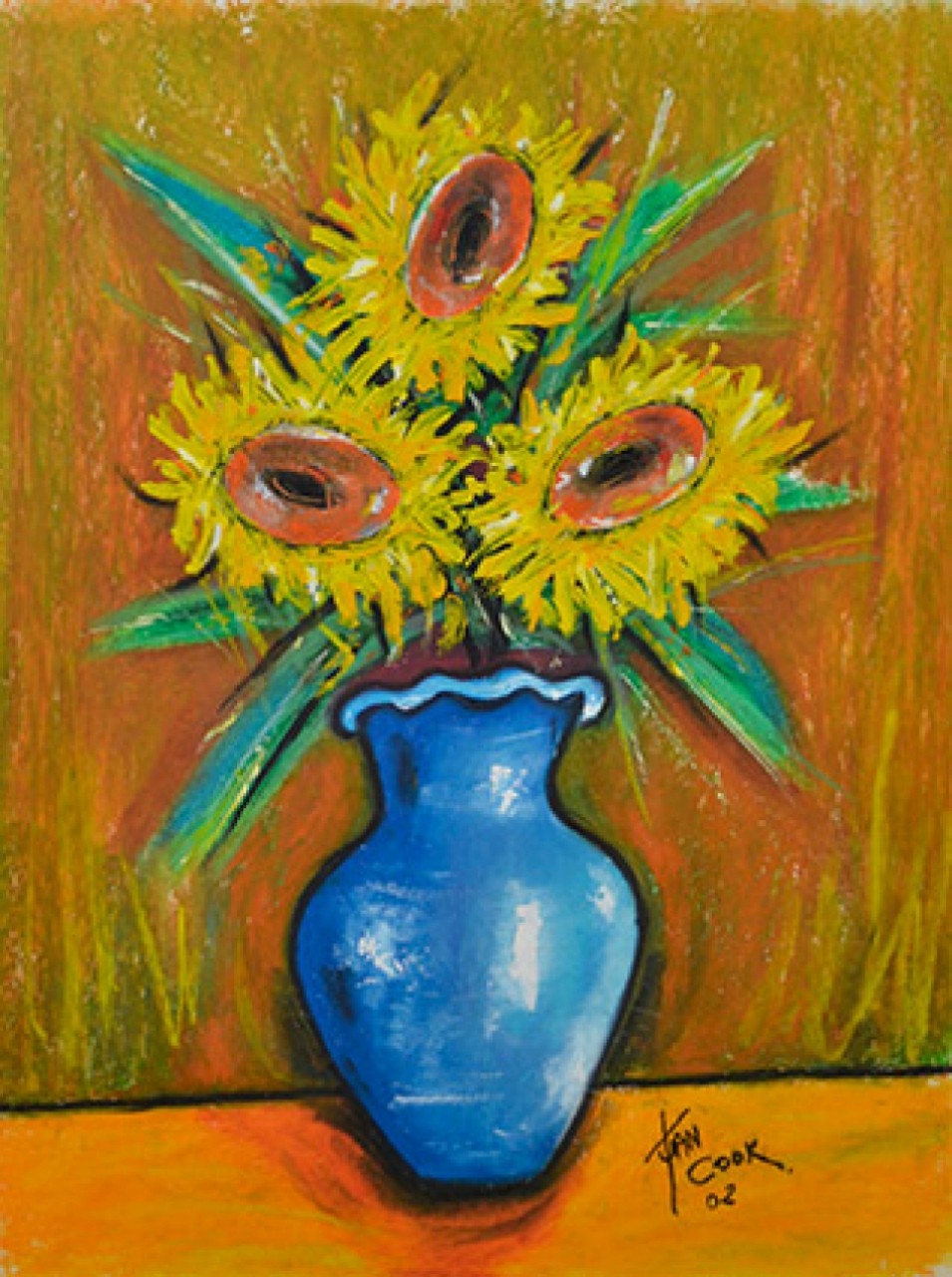 COOK Juan tournesols vase bleu