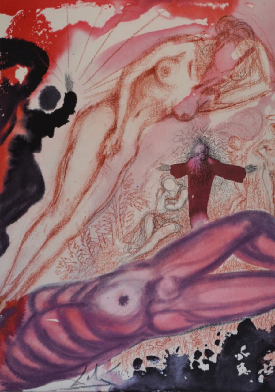 DALI Salvador homme nu avec anges