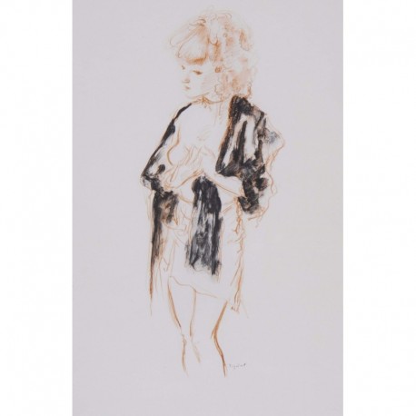 JEUNE FILLE PENSIVE - DIGNIMONT André (1891 - 1965) - Pastel