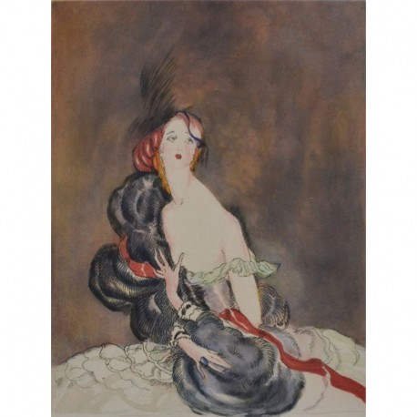 DOMERGUE Jean-Gabriel femme apprêtée assise