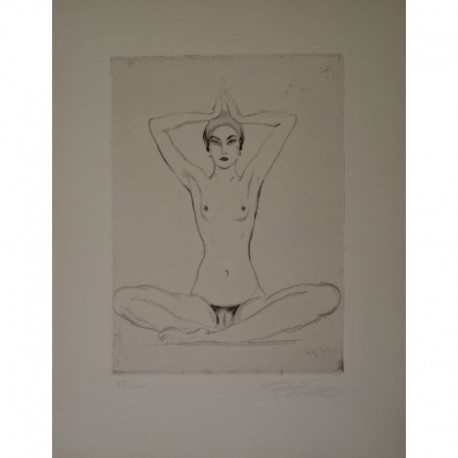 DOMERGUE Jean-Gabriel femme qui fait du yoga nue
