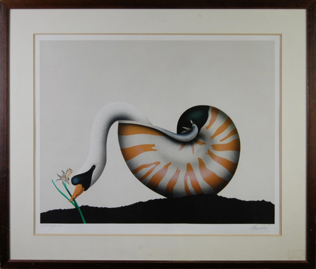 DONADINI Jean-Paul cygne dans une coquille d'escargot