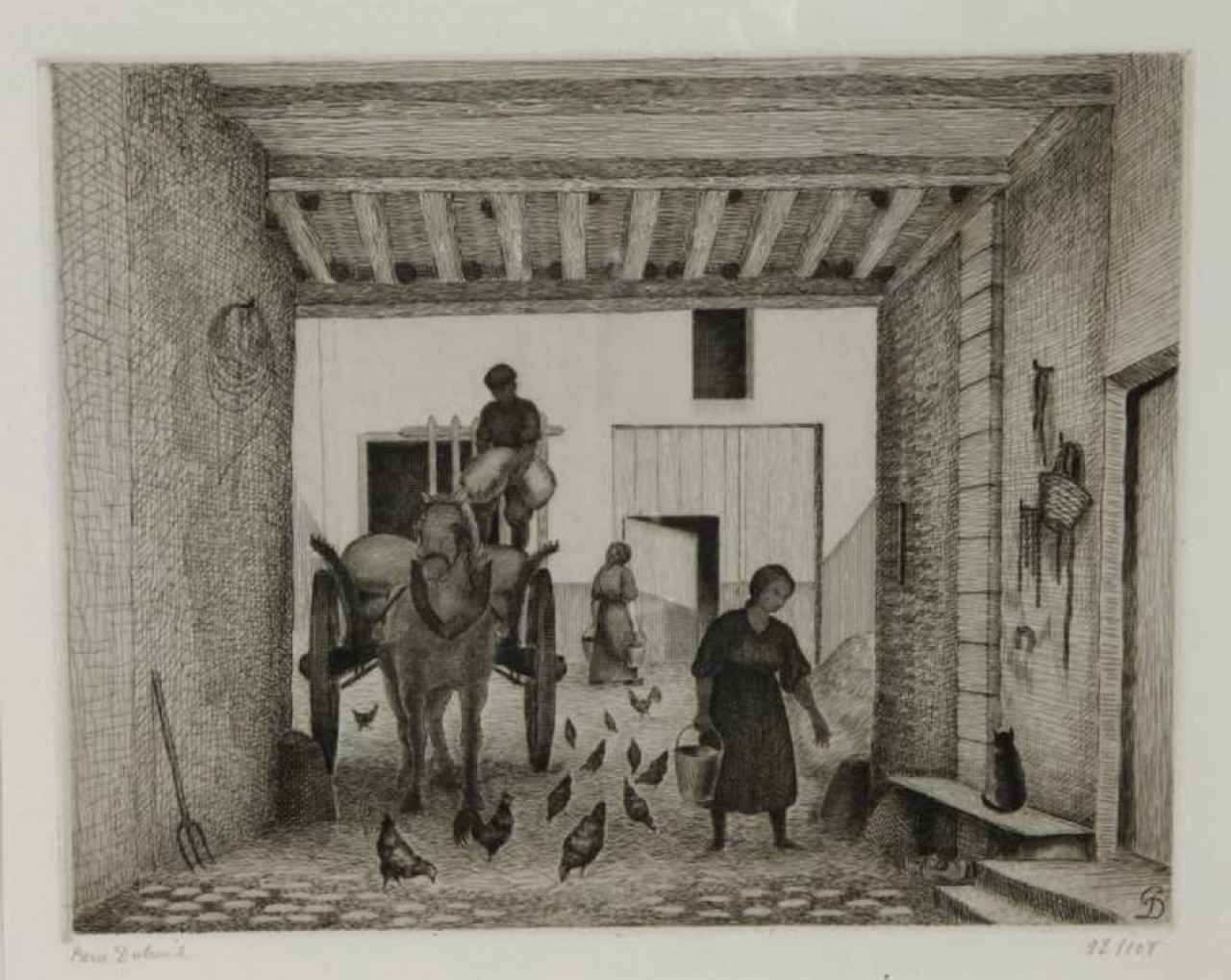 A LA FERME - DUBREUIL Pierre (1891 - 1970) - Gravure