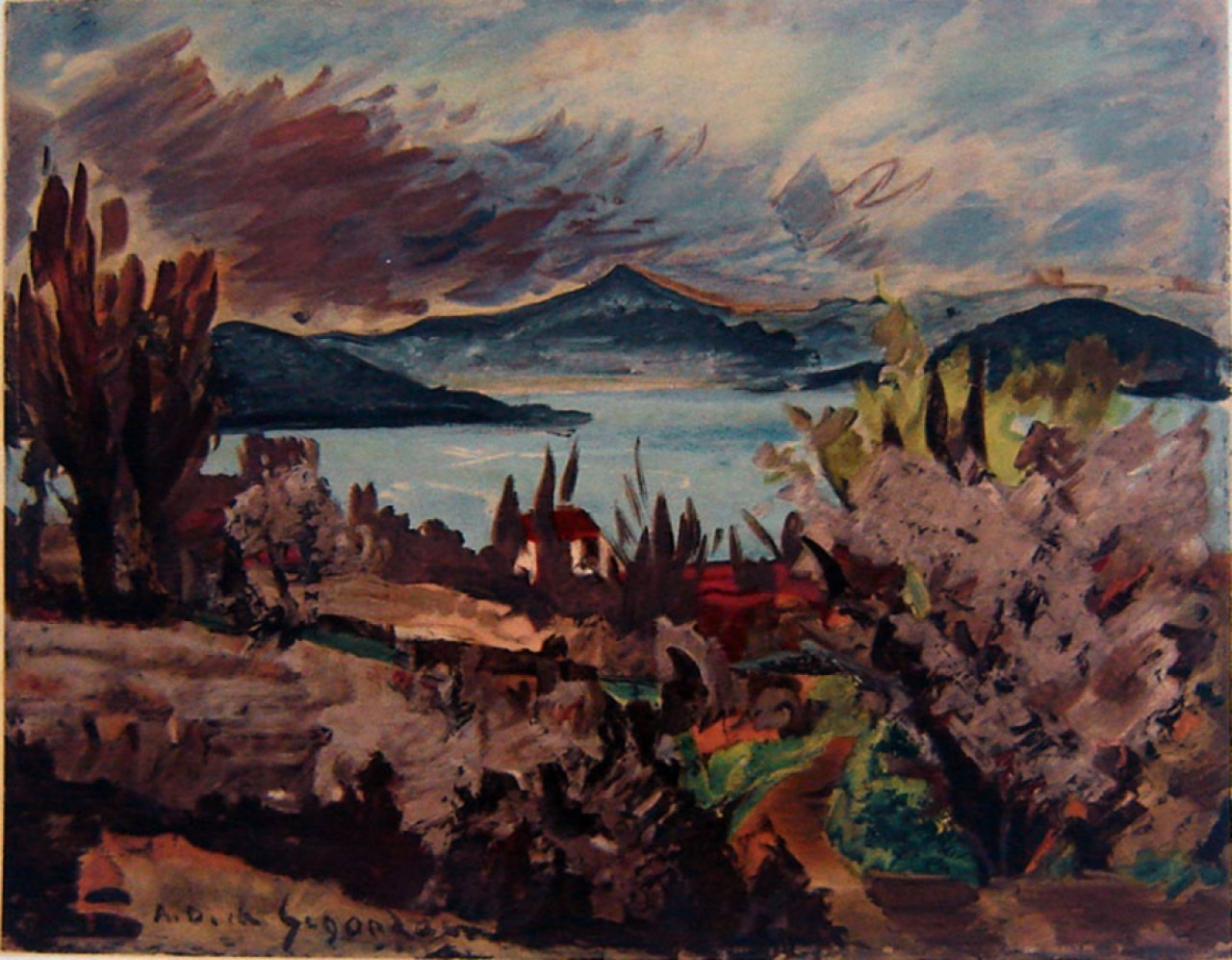 DUNOYER DE SEGONZAC André paysage d'un lac