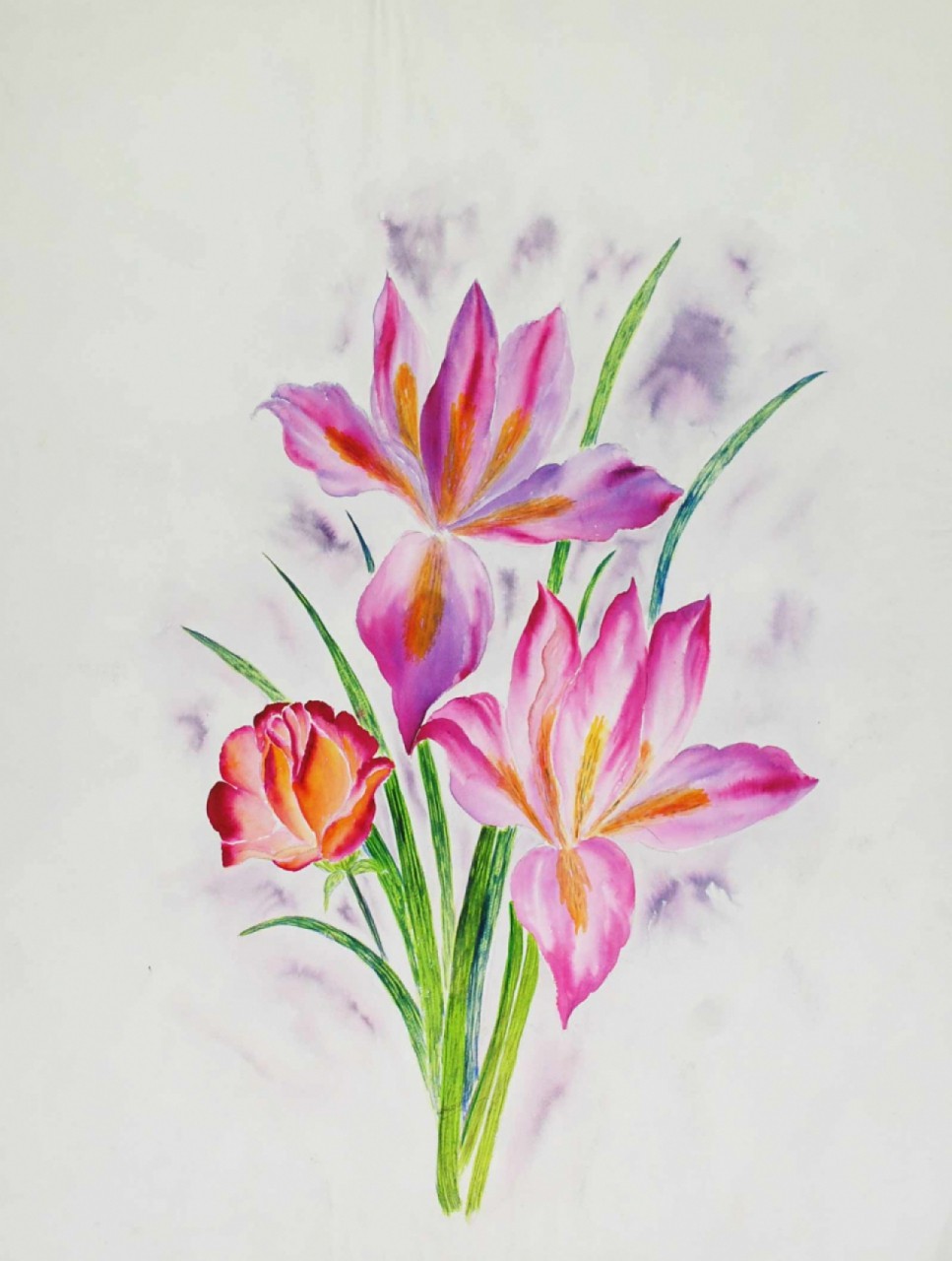 FLEURS, Aquarelle par ÉCOLE MODERNE