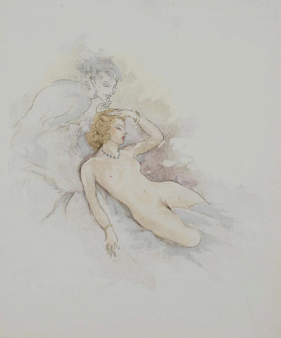 Femme nue et vanité