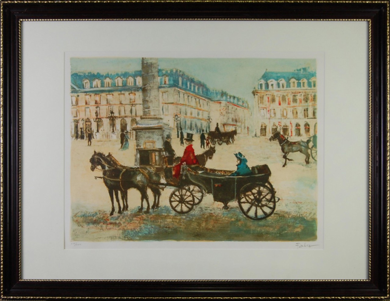 FABRE Robert calèche sur la place
