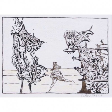 RENCONTRE IMPROBABLE - FENOUILLAS J.B (1957 - ) - Dessin