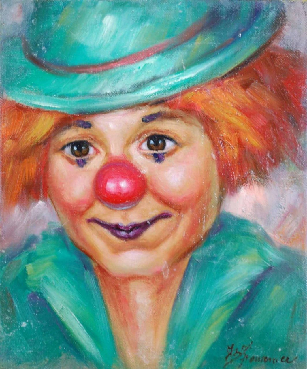 FOURNIER Jean-Baptiste clown chapeau vert