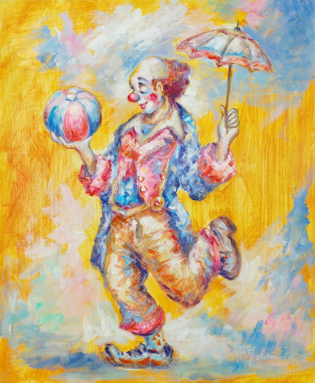 FOURNIER Jean-Baptiste clown jouant au ballon