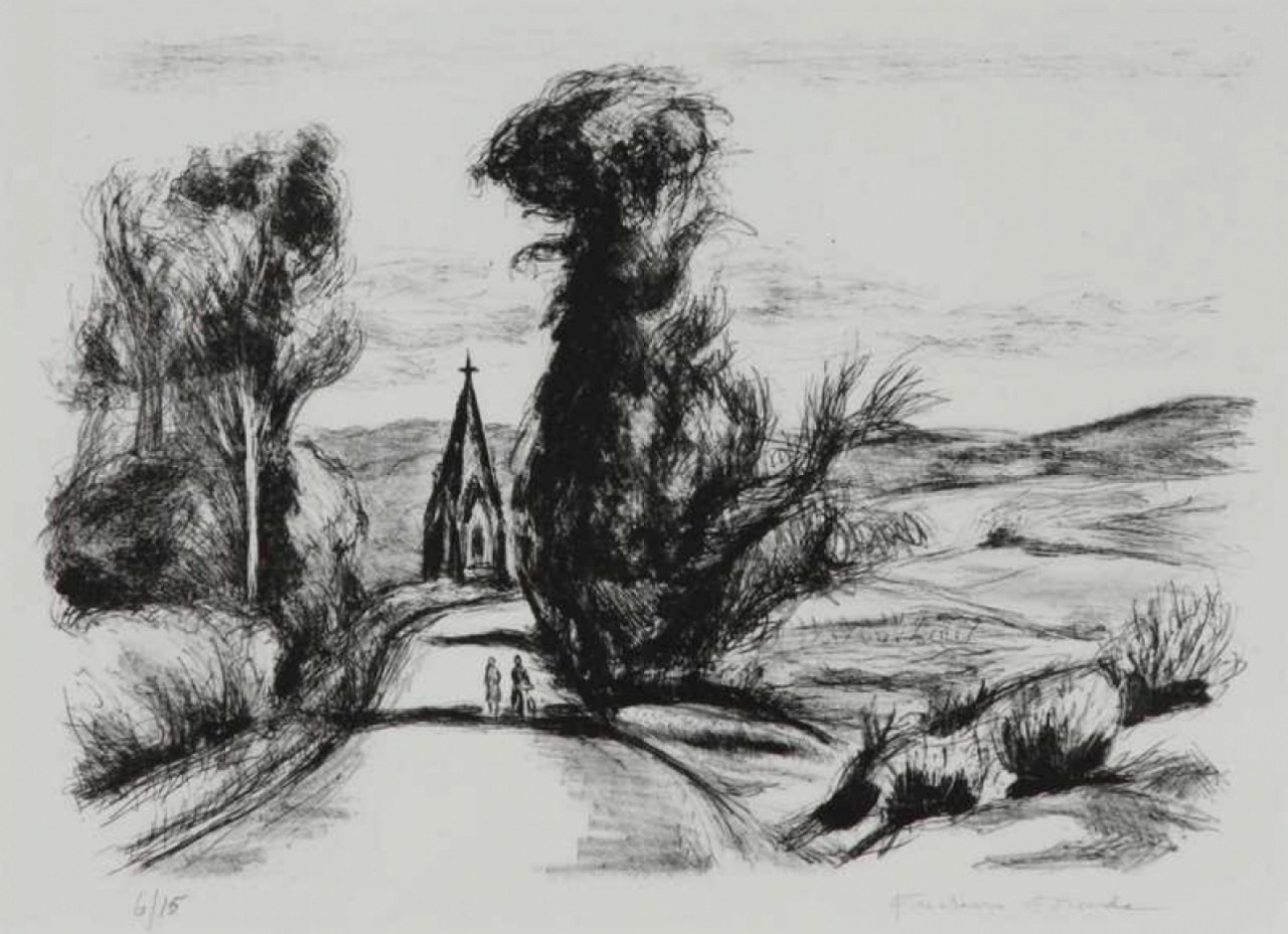 FRACHON FORCADE Pierre chemin vers l'église