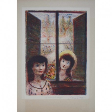 GOERG Edouard-Joseph deux femmes à la fenêtre
