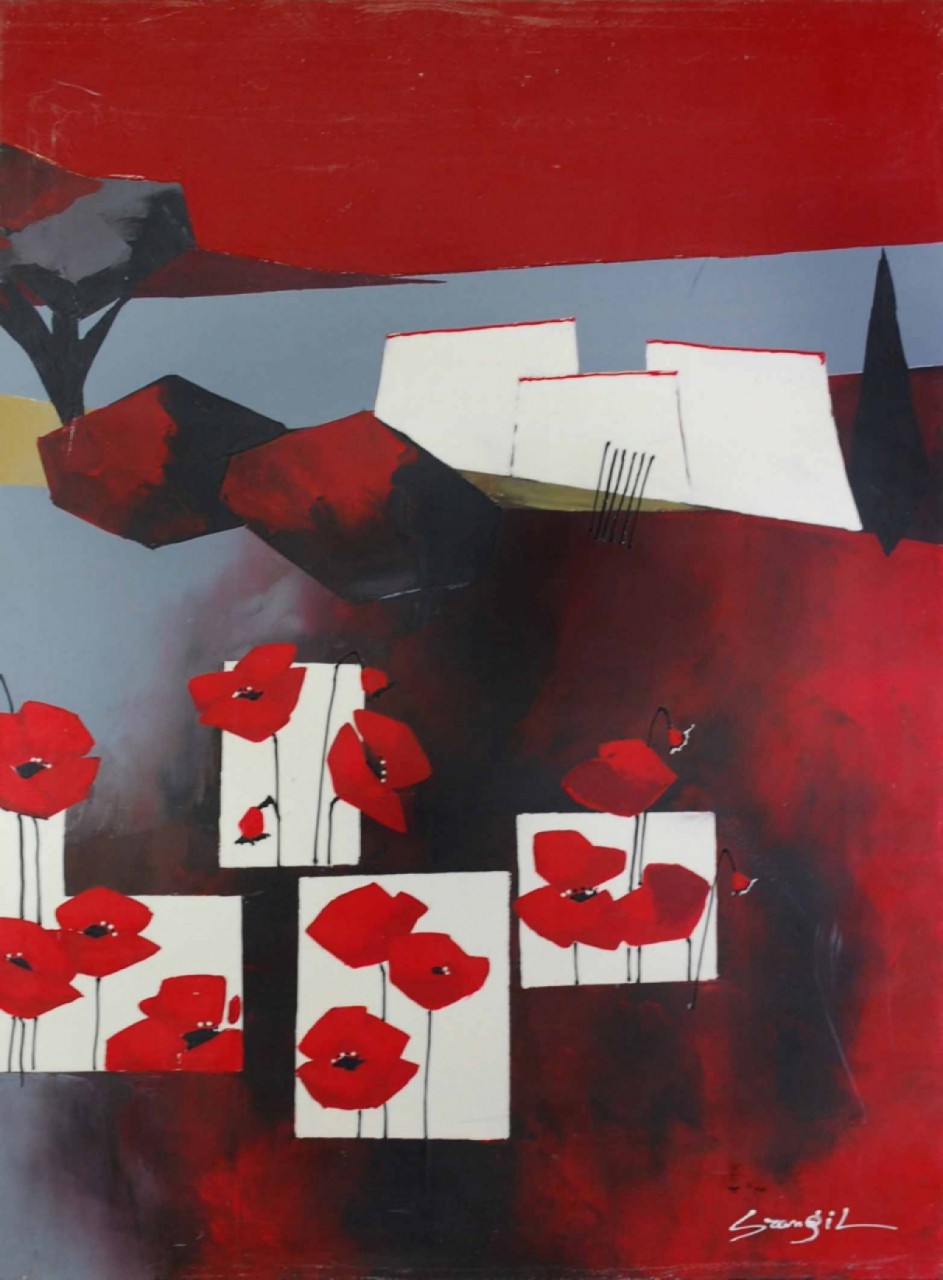 GRANCHER Jean-Baptiste composition coquelicots