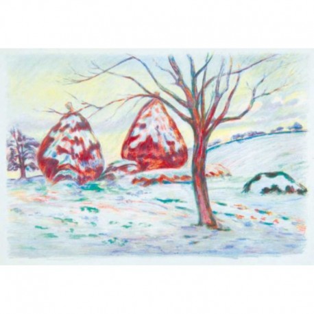 GUILLAUMIN Armand meules de foins dans la neige