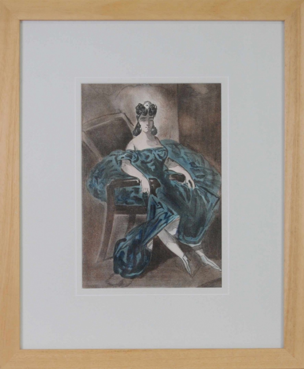 FEMME ASSISE - GUYS Constantin (1802 - 1892) - Lithographie