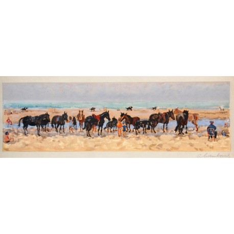 HAMBOURG André chevaux sur la plage