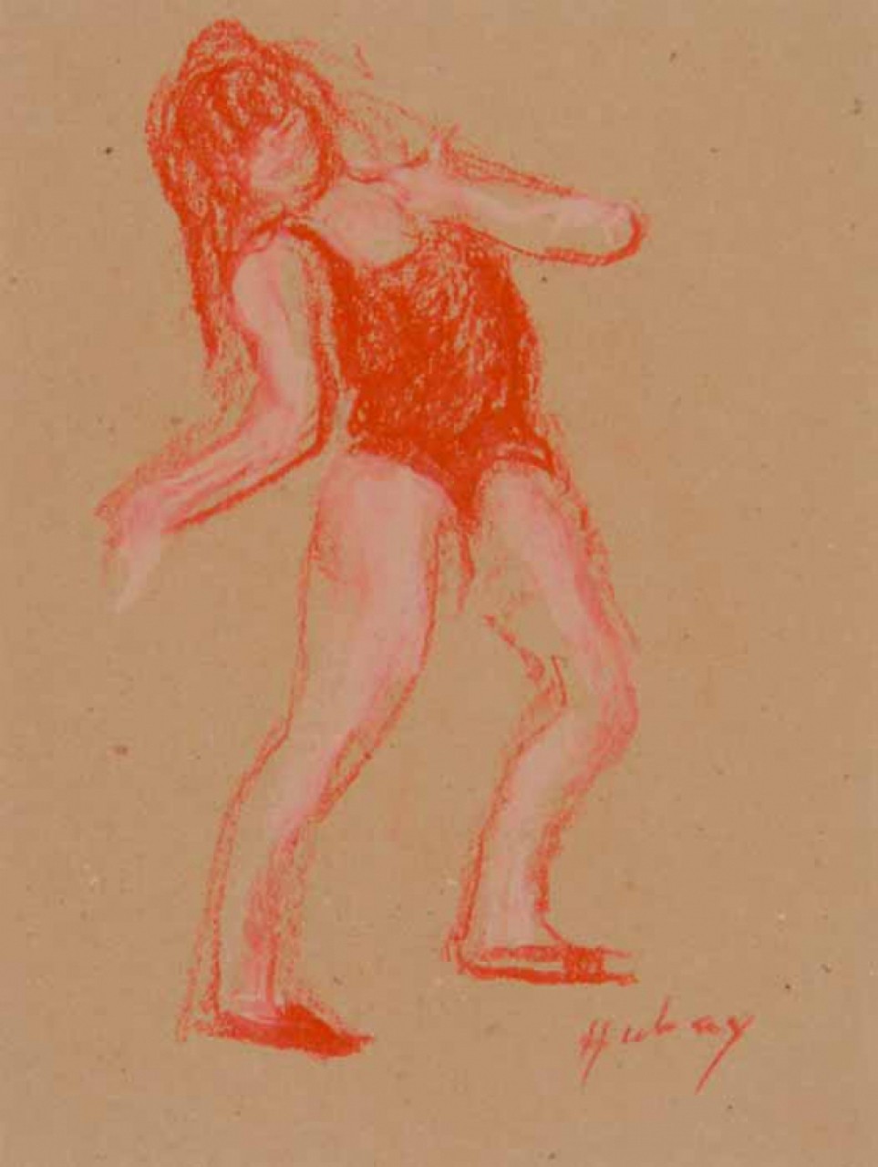 DANSEUSE EN MOUVEMENT - HUBAY Paul (1930 - 1994) - Pastel