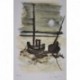 LES BARQUES AU COUCHER DE SOLEIL - LAPORTE Georges (1926 - 2000) - Lithographie