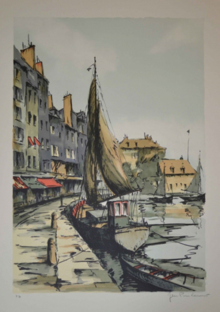 LAURENT Jean-Pierre bord de l'eau à Honfleur