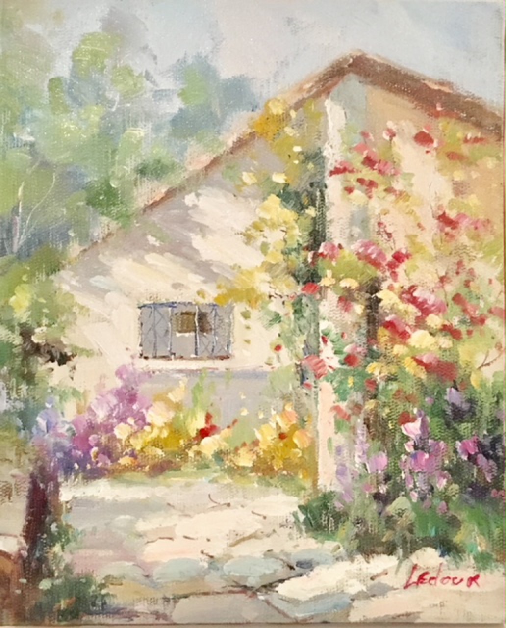 LEDOUX Fernand la facade fleurie de la maison