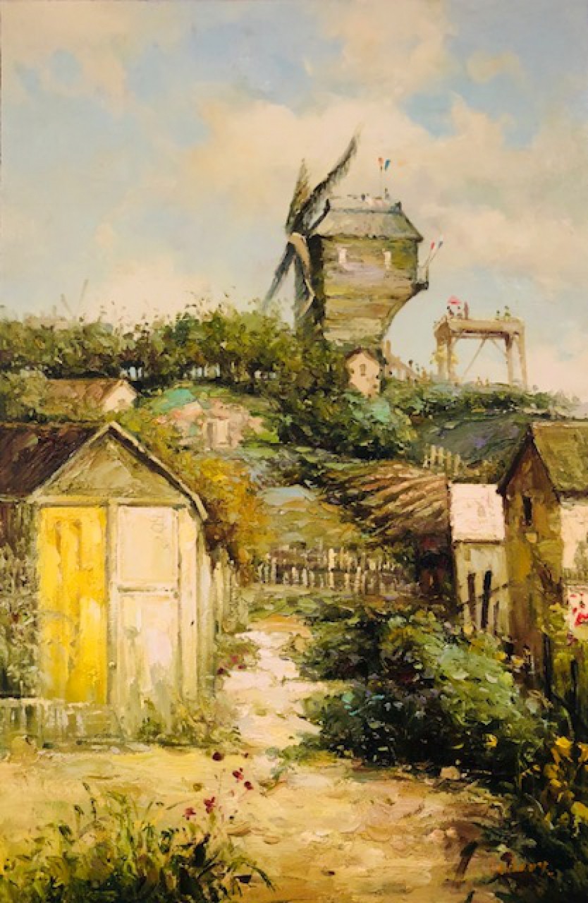 LE MOULIN A VENT - LEDOUX François (XXème siècle) - Huile sur toile