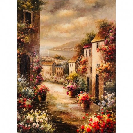 LEDOUX François vases de fleurs dans la rue