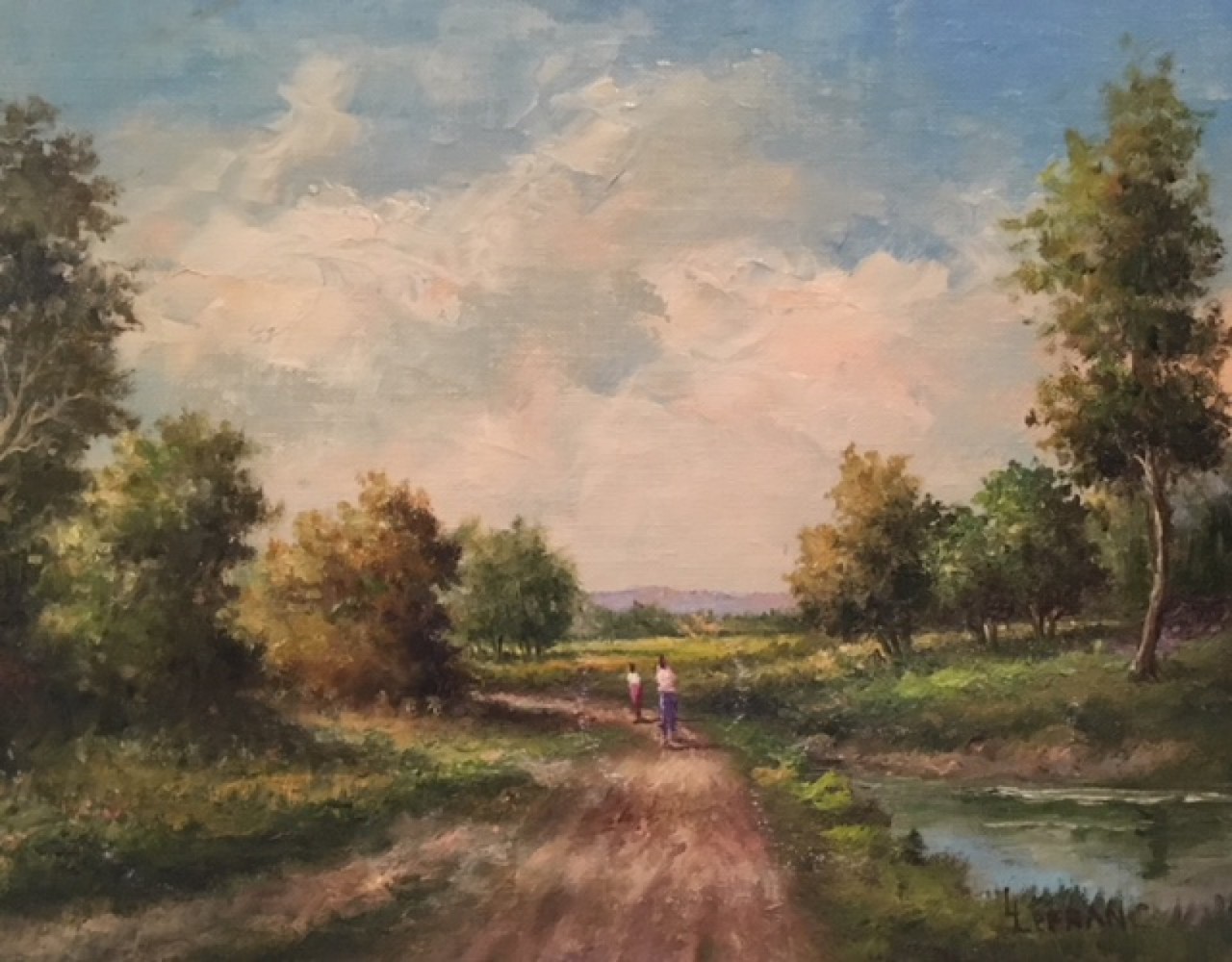 LEDOUX François chemin au bord de la rivière