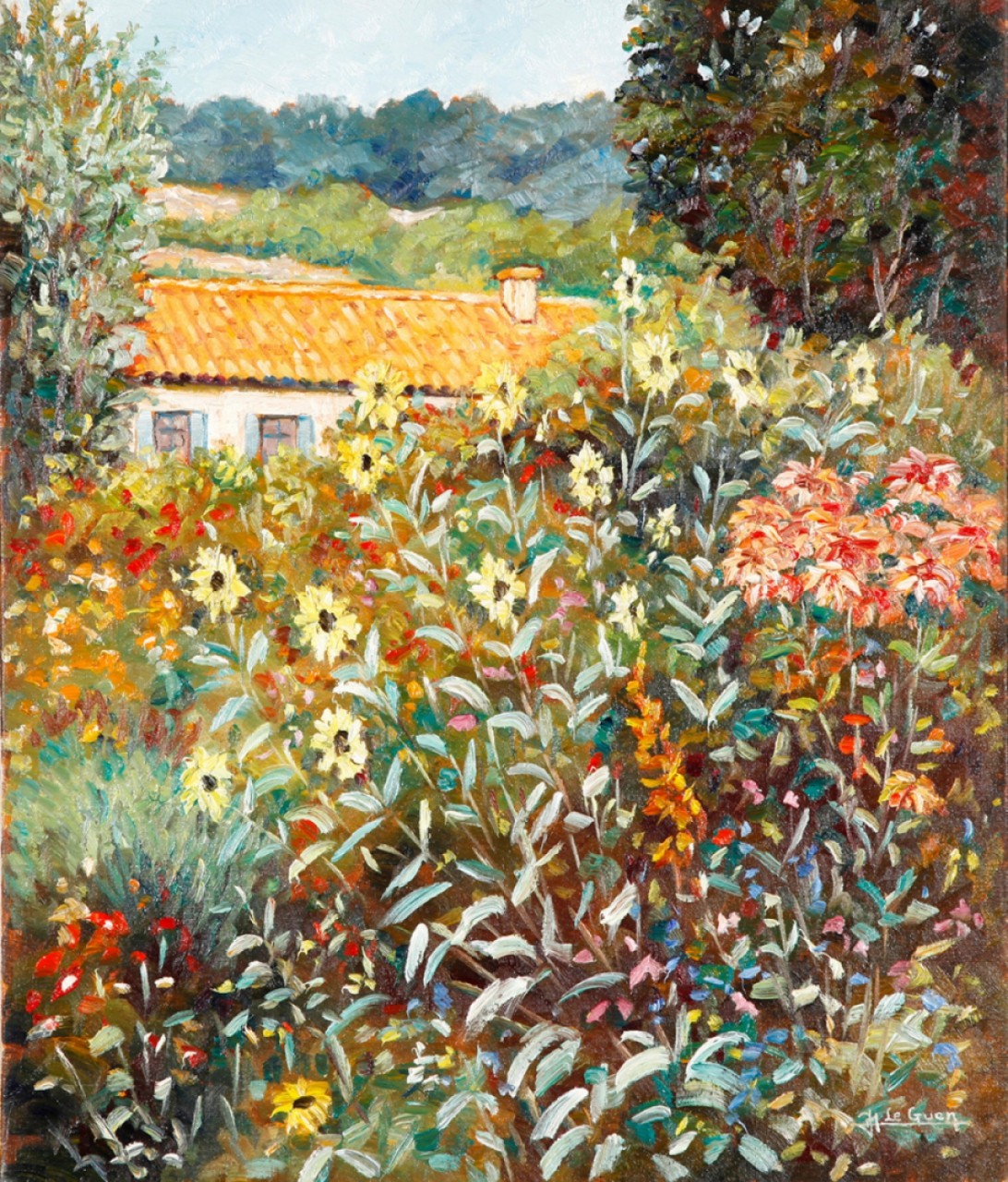 JARDIN D'AUTOMNE - LEGUEN Jean-Marie (1926 - ) - Huile sur toile