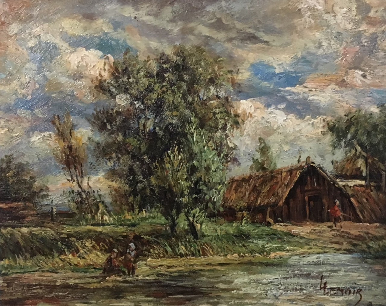 LENOIR Monick enfants au bord de la rivière
