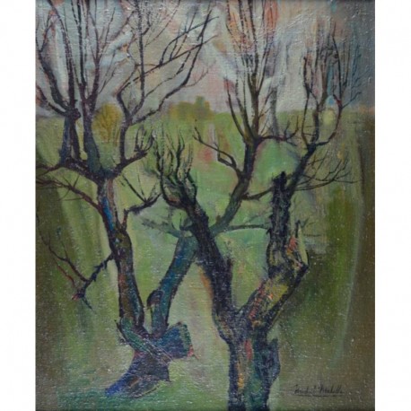 EN FORET - MABILLE Michel (XX ème siècle) - Huile sur toile