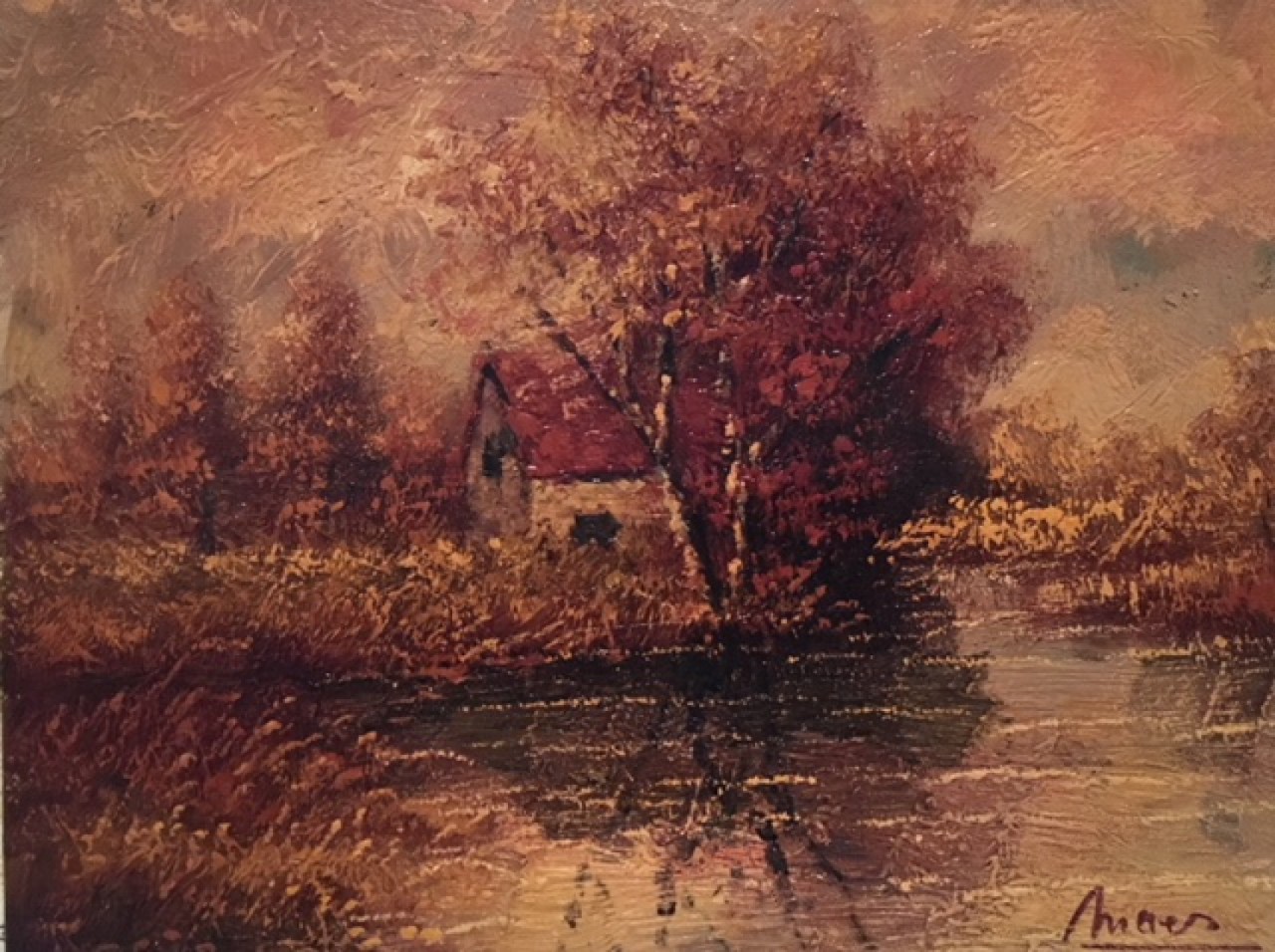 MAES Pierre fermette au toit rouge