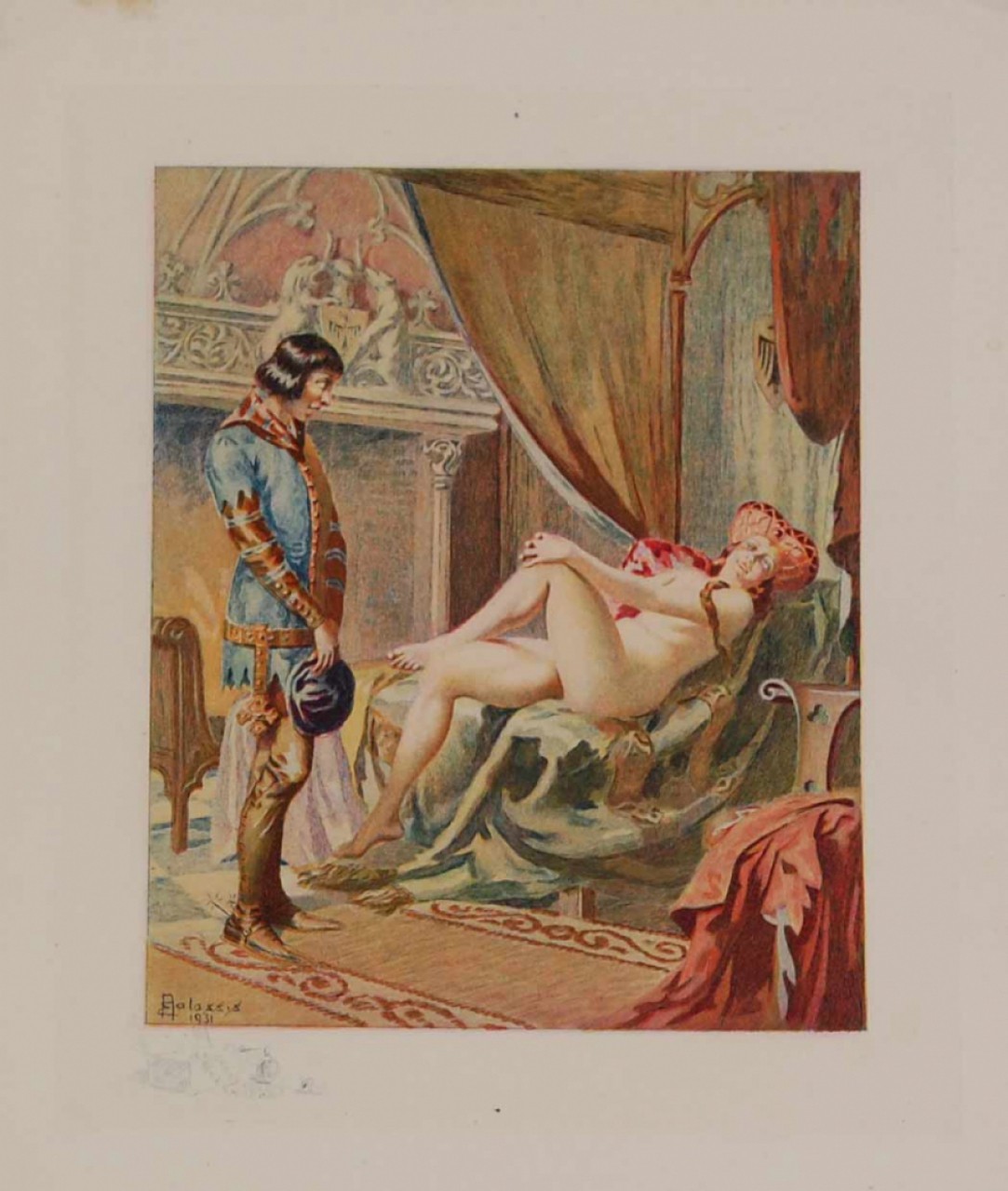 MALASSIS Edmond princesse nue devant un homme