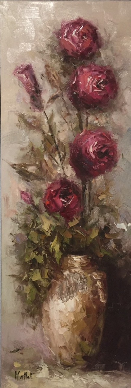 MALLET Edouard vase de fleurs mauves