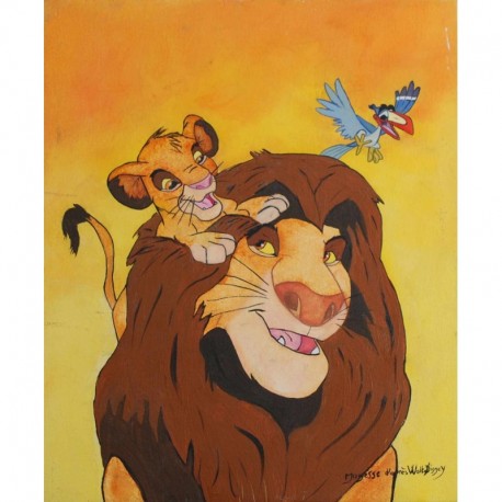 MANESS Dominique Simba dans la crinière de son père