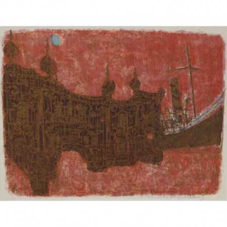 MARCOT R. le bateau au crépuscule