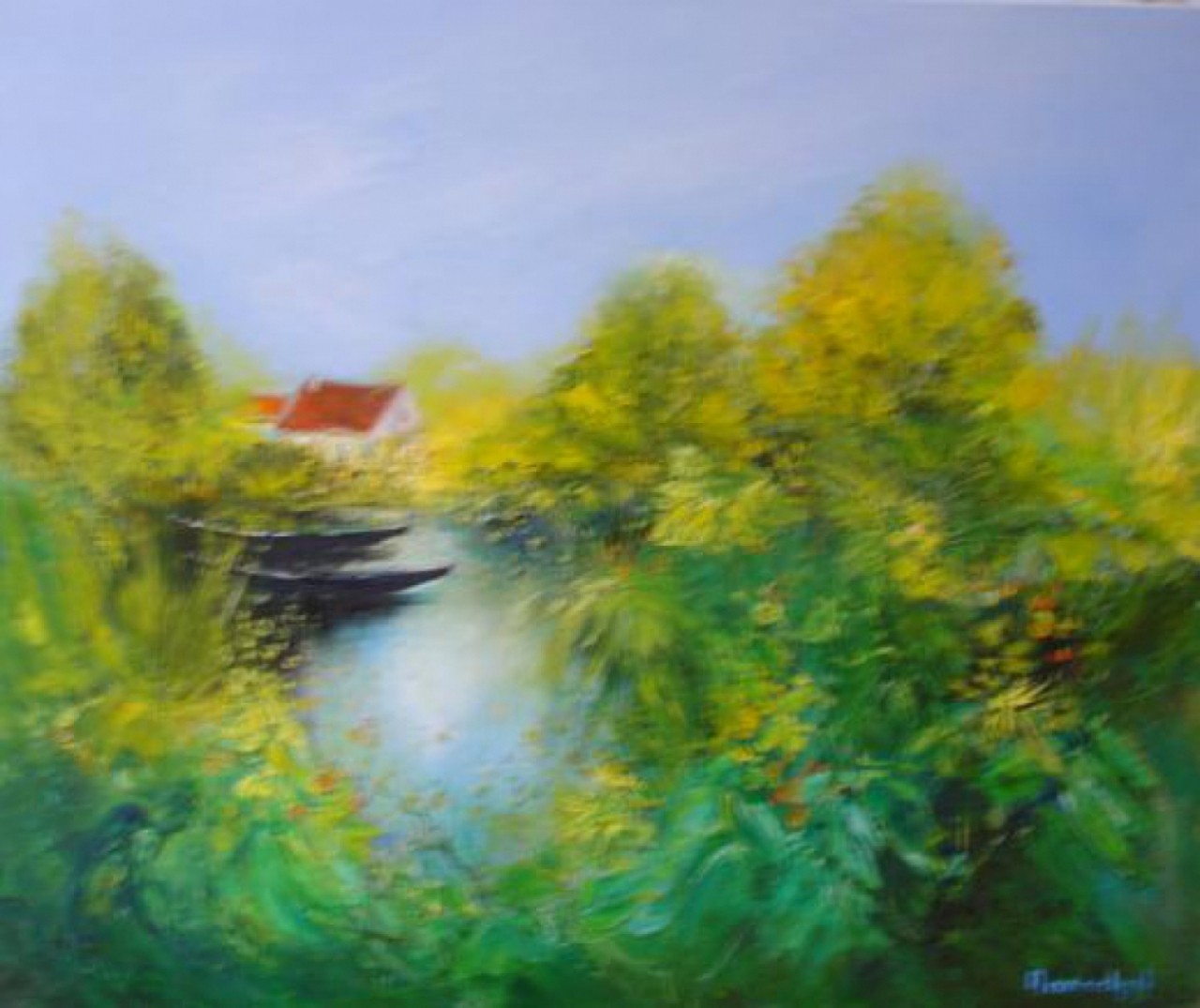 MARECHAL Francis deux barques sur le lac