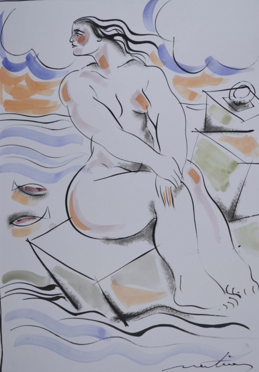 MARTINERY Philippe femme nue entourée d'eau