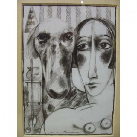 MARTINERY Philippe femme et son chien