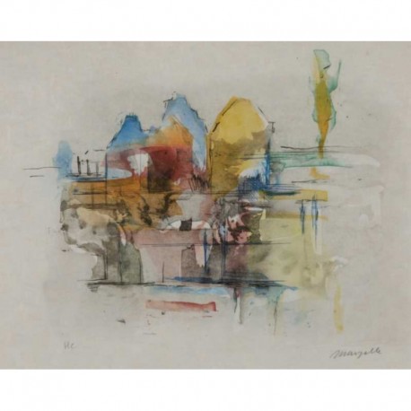 PAYSAGE - MARZELLE Jean (1916 - 2005) - Lithographie