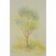 ARBRE AUX FEUILLES JAUNES - MASSARD Léo (1945 - ) - Huile sur papier