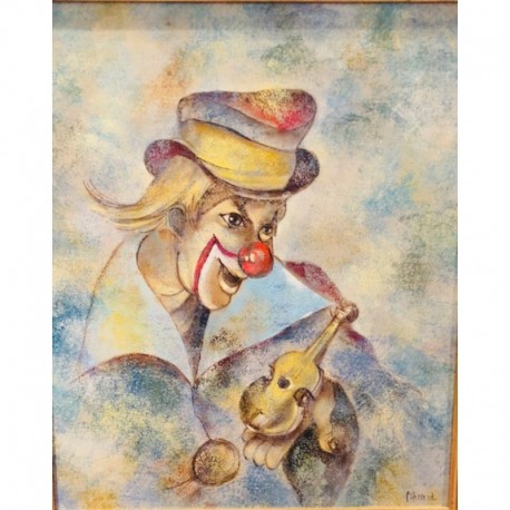 MASSARD Léo clown au violon miniature