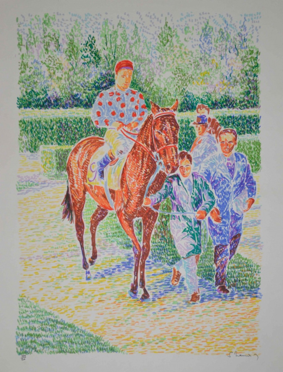 MENDJISKY Serge cheval et cavalier amenés à la course