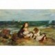 ENFANTS SUR LA COTE - MORGAN (XX ème siècle) - Huile sur toile