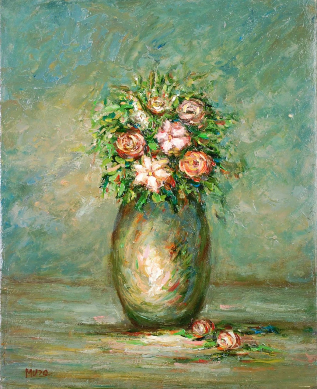 MUZO cinq fleurs dans leur vase