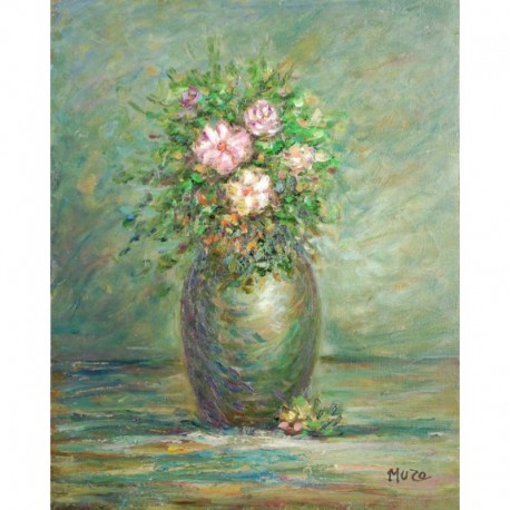 MUZO vase et fleurs roses