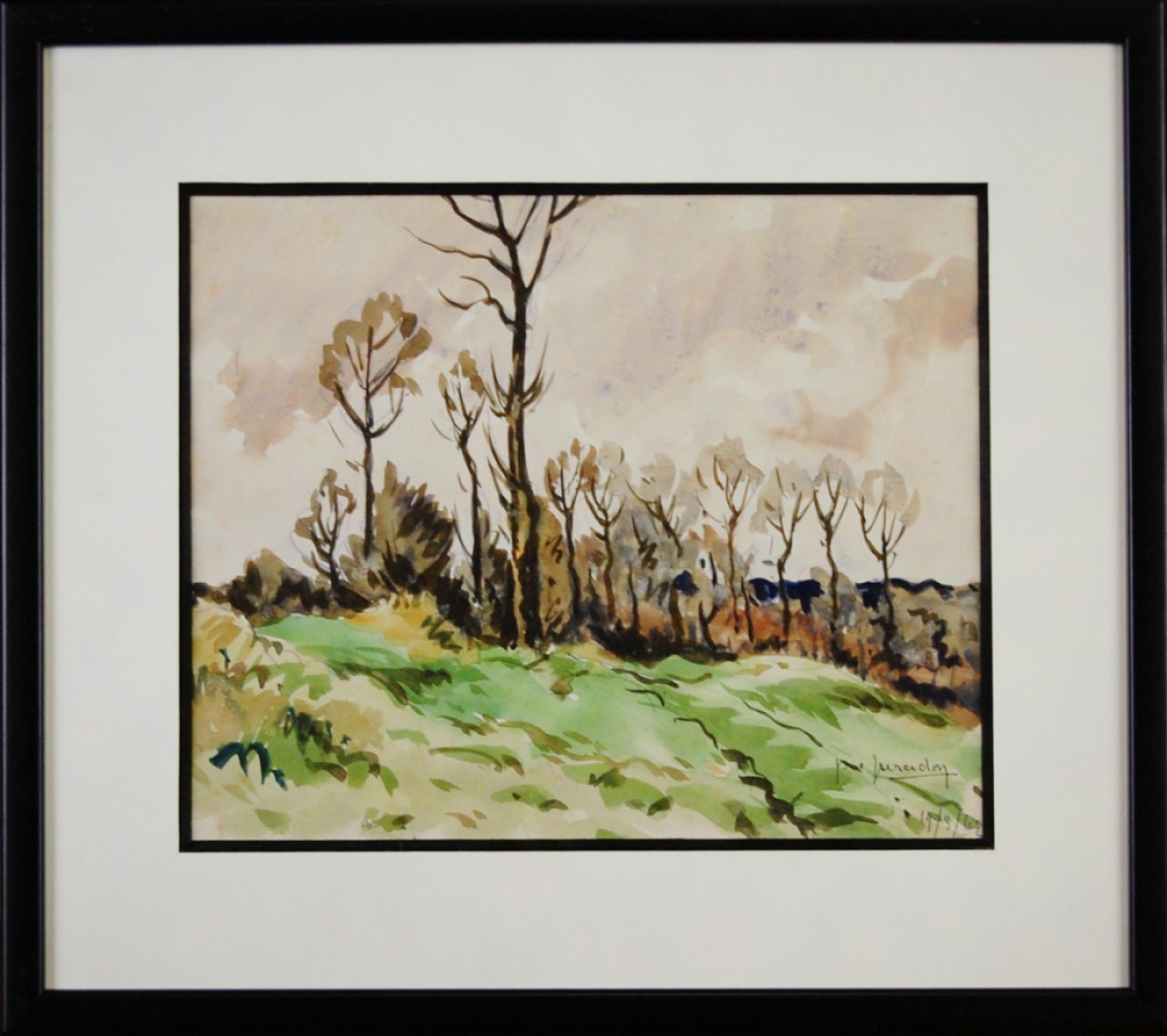 AU BORD DE LA FORET, Aquarelle, PERADON Pierre-Edmond (1893 - 1981)