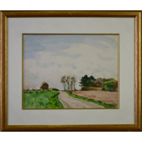 CAMPAGNE AU PRINTEMPS, Aquarelle, PERADON Pierre-Edmond (1893 - 1981)