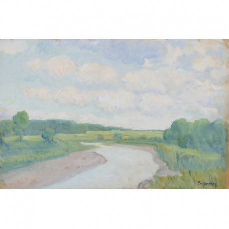 LA SEULLES, Huile sur panneau, PERADON Pierre-Edmond (1893 - 1981)